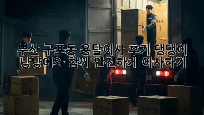 부산 구포동 용달이사 후기: 댕댕이, 냥냥이와 함께 안전하게 이사하기!