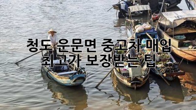 청도 운문면 중고차 매입, 최고가 보장받는 팁!